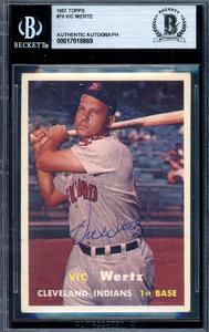 Vic Wertz Beckett BAS Signed 1957 Topps Autograph Newest Cheap Online