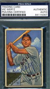 Vic Wertz Psa Dna Coa Autograph 1952 Bowman Authentic Hand Signed Discount Low Shipping Fee