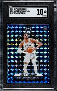 Victor Wembanyama 2023-24 Mosaic Blue Reactive Prizm RC Card #282- SGC Graded 10 Sale Reliable