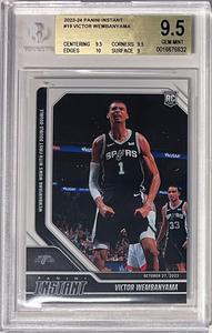 Victor Wembanyama 2023-24 Panini Instant Rookie Card 19- BGS Graded 9.5 Gem Mint Free Shipping Fashion Style