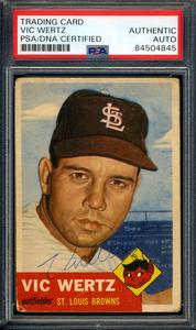 Vic Wertz PSA DNA Signed 1953 Topps Autograph St Louis Browns Cheap Sale Wiki