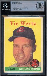 Vic Wertz Beckett BAS Signed 1958 Topps Autograph Free Shipping Cheap Online