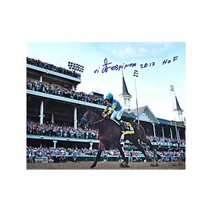 Victor Espinoza Autographed & Inscr "2017 HOF" 2015 Kentucky Derby 8x10 Photograph (CX Auth) Best