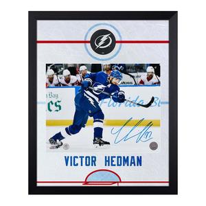 Victor Hedman Signed Tampa Bay Lightning Graphic Rink 19x23 Frame Sale New