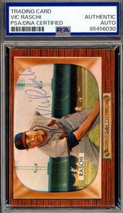 Vic Raschi PSA DNA Vintage Signed 1955 Bowman Autograph Get Authentic