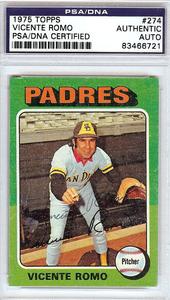Vicente Romo Autographed 1975 Topps Card #274 San Diego Padres PSA/DNA #83466721 Cheap Sale Low Pice Fee Shipping