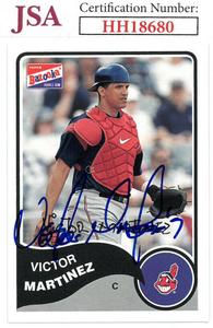 Victor Martinez signed Cleveland Indians 2003 Topps Bazooka Baseball Card#63 JSA New Arrival Cheap Online