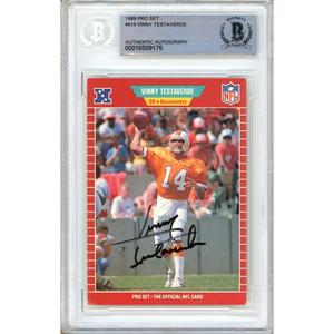 Vinny Testaverde Tampa Bay Buccaneers Signed 1989 NFL Pro Set Card Beckett Auth Auto Buy Cheap Big Discount