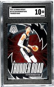 Victor Wembanyama 2023-24 Panini Mosaic Thunder Road Rookie Card- SGC Graded 10 Free Shipping Clearance Store