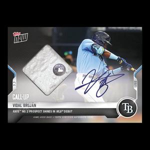 VIDAL BRUJAN SIGNED MLB DEBUT PROSPECT GAME USED BASE TOPPS NOW AUTO CARD #470A Wiki Cheap Online