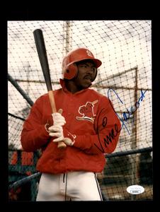 Vince Coleman JSA Cert Signed  8x10 Photo Autograph Cardinals Outlet Visit