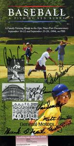 Vin Scully Jsa Hand Signed By 8 Ken Burns Baseball Booklet Autograph Sale Shop Offer