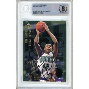 Vin Baker Milwaukee Bucks Signed 1994-95 Upper Deck Basketball Card Beckett Auth Auto Clearance High Quality