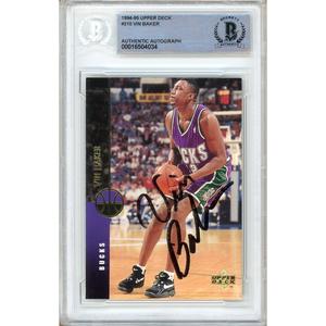 Vin Baker Milwaukee Bucks Signed 1994-95 Upper Deck Card Beckett Authentic Auto Slab RC Cheap Sale Fashionable