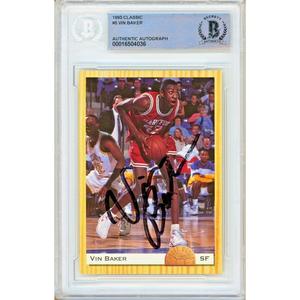 Vin Baker Milwaukee Bucks Signed 1993 Classic Basketball Rookie Card Beckett Auth Auto Sale Classic