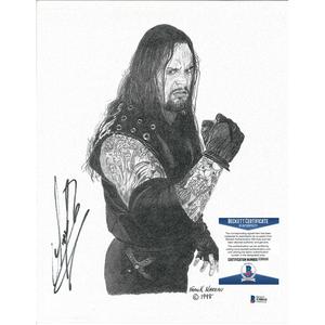 The Undertaker Signed 11x14 Inch Artwork Print WWE Wrestling HOF Beckett Authentic Auto Clearance Best Place