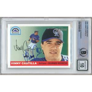Vinny Castilla Colorado Rockies Signed 2004 Topps Heritage Card BGS Auto 10 Graded Slab Clearance Factory Outlet