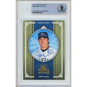 Vinny Castilla Colorado Rockies Signed 2005 Diamond Kings Card Beckett Auth Auto Slab Professional Online