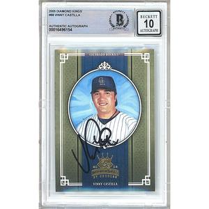 Vinny Castilla Colorado Rockies Signed 2005 Diamond Kings Card BGS Auto 10 Graded Slab Pay With Visa For Sale