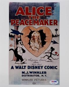 VIRGINIA DAVIS Disney's ALICE THE PEACEMAKER Signed 8x10 Photo  PSA/DNA COA Limited Edition