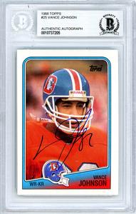 Vance Johnson Autographed Signed 1988 Topps Card #25 Broncos Beckett 10737205 Outlet Clearance Store