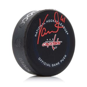 Vitek Vanecek Signed Washington Capitals Official Game Puck Free Shipping Low Shipping