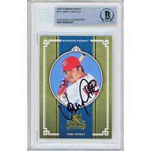 Vinny Castilla Washington Nationals Signed 2005 Diamond Kings Card Beckett Auth Auto Slab Buy Cheap 2025 New