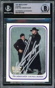 Undertaker Autographed 1991 Merlin WWF Italian Rookie Card Beckett #15679784 Sale 100% Original
