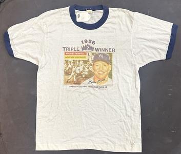 Mickey Mantle Signed NY Yankees 1/1 Topps 1956 TC Jersey T-Shirt Auto PSA HOF Free Shipping Cheap Online