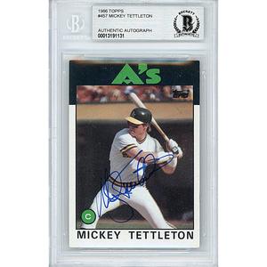 Mickey Tettleton Signed Oakland Athletics 1986 Topps Baseball Card Beckett Authentic Auto Perfect Cheap Online