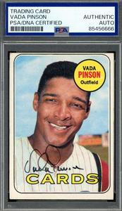 Vada Pinson PSA DNA Signed 1969 Topps Autograph Free Shipping New Styles