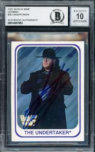 Undertaker Autographed 1991 Merlin WWF German RC Gem 10 Auto Beckett 14057853 Cheap Countdown Package