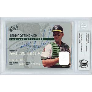 Terry Steinbach Signed Oakland Athletics 1995 Studio Baseball Card Beckett Auth Auto Slab Get Authentic For Sale