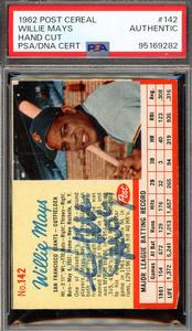 Willie Mays PSA DNA Signed Rare 1962 Post Cereal Autograph Discount Tumblr