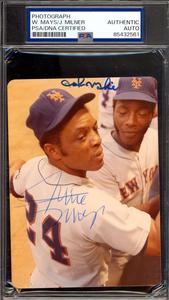 Willie Mays John Milner PSA DNA Signed  Original Mets Photo Autograph Free Shipping In China