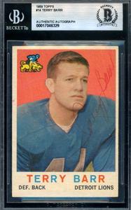 Terry Barr Beckett BAS Signed 1959 Topps Autograph Outlet Wiki