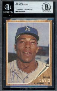 Willie Davis Beckett BAS Signed 1962 Topps Autograph Sale Cheap Online