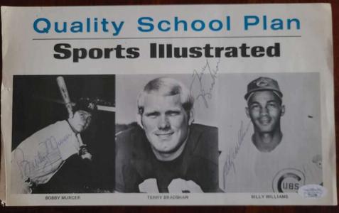 Terry Bradshaw Bobby Murcer Billy Williams JSA Signed Coa 7x11 SI Vintage Hot Sale