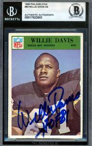Willie Davis Beckett BAS Signed 1966 Philadelphia Gum Autographed Sale Online Shop