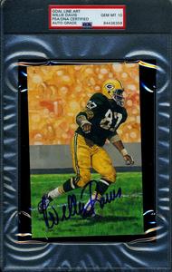 Willie Davis Gem Mint 10 PSA DNA Slabbed Signed Goal Line Art Card Autograph Reliable