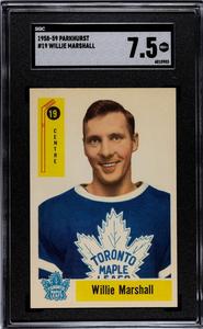 Willie Marshall 1958-59 Parkhurst NHL Card #19- SGC Graded 7.5 NM  (Maple Leafs) Free Shipping Cheap Real