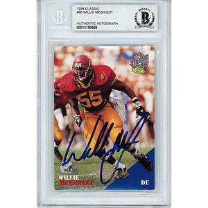 Willie McGinest New England Patriots Signed 1994 Classic Card USC Trojans Beckett Auth Auto Cheap Extremely