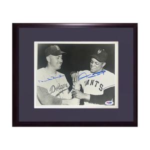 Willie Mays Duke Snider Signed 8x10 Framed Photo Giants Dodgers Mint Auto PSA For Sale Online