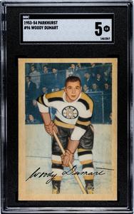 Woody Dumart 1953-54 Parkhurst  NHL Card #96- SGC Graded 5 EX (Boston Bruins) Authentic Cheap Pice