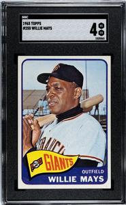 Willie Mays 1965 Topps Baseball Card #250- SGC Graded 4 VG-EX Cheap Sale Buy