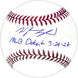 WYATT LANGFORD AUTOGRAPHED MLB BASEBALL RANGERS MLB DEBUT FANATICS HOLO 232809 New Styles For Sale