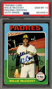 Willie McCovey Gem Mint 10 PSA DNA Signed 1975 Topps Autograph Popular