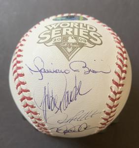 YANKEES CORE FOUR SIGNED 2009 Ws BaseBall JETER RIVERA PETTITTE POSADA STEINER From China Free Shipping Low Pice