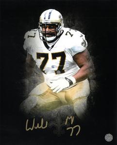 Willie Roaf signed New Orleans Saints Splash Logo 8x10 Photo #77 (HOF)- AWM Holo With Paypal
