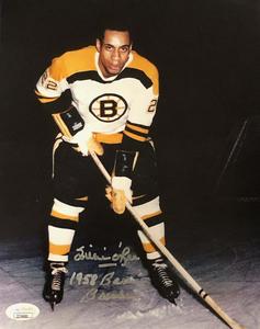Willie O'Ree Autographed 8x10 Hockey Photo (JSA) Classic